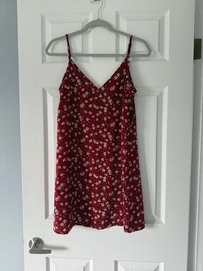 SHEIN Burgundy Floral Mini Dress